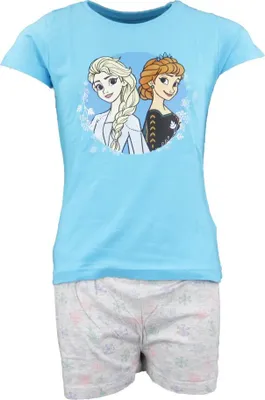 Produktbild von Disney Die Eiskönigin Elsa Anna Kinder kurzarm Schlafanzug Pyjama – Blau / 104