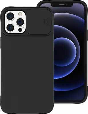 Produktbild von cofi1453® 360 Grad Schutz CamShield Silikon Cover Case Slim Handyhülle Schutzhülle mit Kameraschutz Kameraabdeckung für iPhone 12 Pro Schwarz