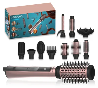 Zdjęcie produktu dla Cecotec CeramicCare 10in1 AirBrush, Multistyler, Airflow, Przyciski, Jasnoróżowy, Ceramika, 1200 W