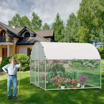 Produktbild von Hühnerstall - Hühnerhaus - Außenstall - Geflügelgehege - Tiergehege - Verzinkter Stahl - 300x200x200 cm