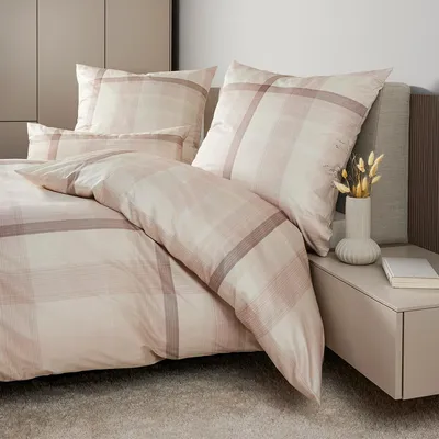 Produktbild von Janine Interlock Feinjersey Bettwäsche Carmen S 55112-07 braun beige 155x220 cm + 80x80 cm