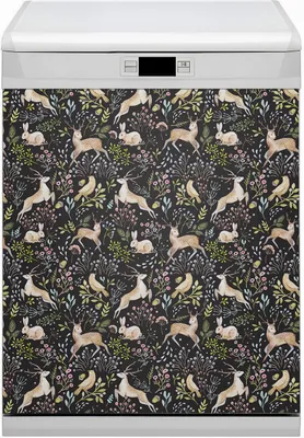 Produktbild von Magnet Folie für Geschirrspüler Küche Magnetmatte 60x80 cm  Dekor Geschirrspüle  - Tiere Wald