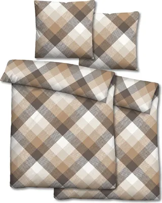 Produktbild von Doppelpack Castell Baumwoll-Satin Bettwäsche 135 x 200 cm + 80 x 80 cm