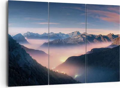Produktbild von Bild auf Leinwand - Leinwandbild - 3 Teile - Berge Wolken Nebel - 165x110cm - Wand Bild - Wanddeko - Wandbilder - Leinwanddruck - Bilder - Wanddekoration - Leinwand bilder - Wandbild - CE165x110-5004