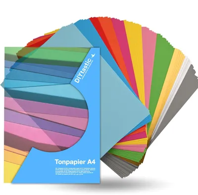 Image de 50x papier multicolore - 220 g/m² - Papier de bricolage & papier de couleur - Pour l'impression & le bricolage - Papier & carton d'argile