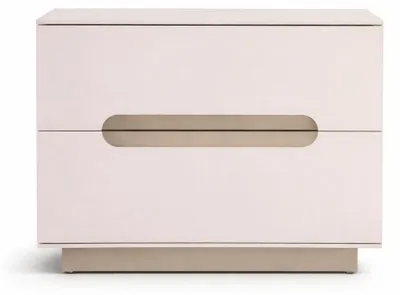 Image de Table de chevet moderne beige Commode en bois à tiroirs Meubles de chambre à coucher