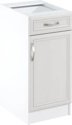 Produktbild von Küchenunterschrank 40 cm ohne Arbeitsplatte Küchenmöbel, Sycylia Weiß Creme D40S1 Weiß/Creme