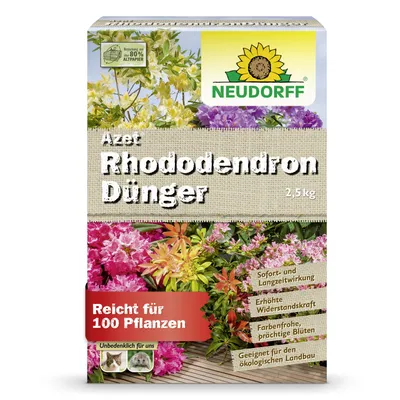 Produktbild von Neudorff Rhododendron- & HortensienDünger 2,5kg - auf Moorbeetpflanzen abgestimmt - mit Langzeitwirkung - geringer Salzgehalt
