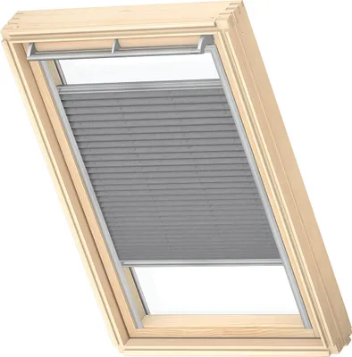 Produktbild von VELUX Original Dachfenster Plissee für P06, Grau, mit grauer Führungsschiene