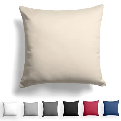 Produktbild von Mako Satin-Kissenbezug 50 x 50 cm - 100 % Baumwolle mit Reißverschluss, superweicher Kissenbezug,  Standard , beige, nur Kissenbezug.