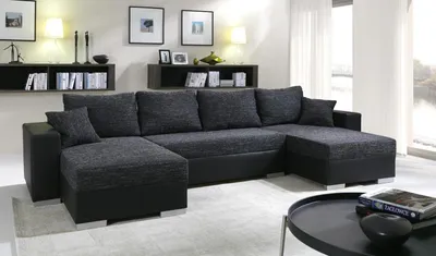 Produktbild von Couchgarnitur Ecksofa Sofa DIEGO – U-Form mit Schlaffunktion, Bettkasten und Wellenfederung