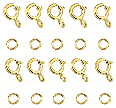 20x 925 Sterling Silber goldene Kettenschlösser 5 mm