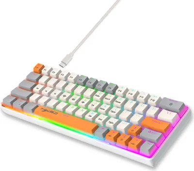 Obrázok produktu pre HXSJ K88 Trojfarebná mechanická klávesnica, kompaktný a ergonomický dizajn, modré podsvietenie, viacero režimov podsvietenia, odnímateľný kábel, dvojfarebné klávesy, odolnosť, kompatibilita s viacerými systémami, prenosná mini klávesnica