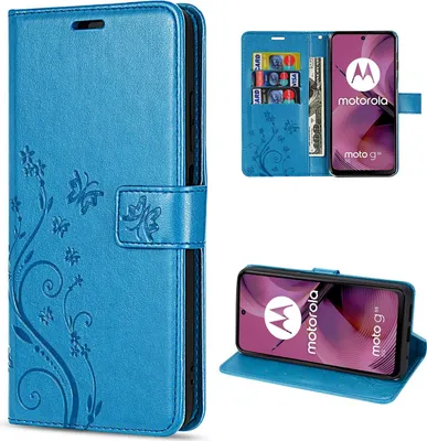 Produktbild von Hülle für Motorola Moto G55 Handyhülle mit [Standfunktion][Kartenfächern] in Blau