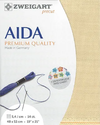 Produktbild von AIDA Zweigart precut 14 ct. Stern-Aida 3706 Farbe 3130 beige, Zählstoff für Kreuzstich 48x53cm