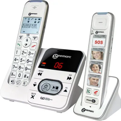 Produktbild von Geemarc PACK MOBILITY 295 zesílený 30 dB bezdrátový telefon pro seniory (+ záznamník) a přídavný diktafon - německá verze