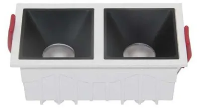Obrázek produktu pro LED vestavné svítidlo, ALU, černá bílá, D 12,6 cm, hranaté