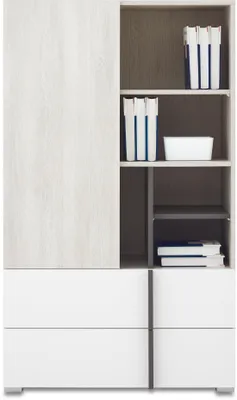 Produktbild von Masseno Buchregal BERGAMO,Ideal für Büro, Wohnzimmer oder Lesezimmer, Stil Modern, 80x40x195 cm, Ausführung Matt, Eichefarben