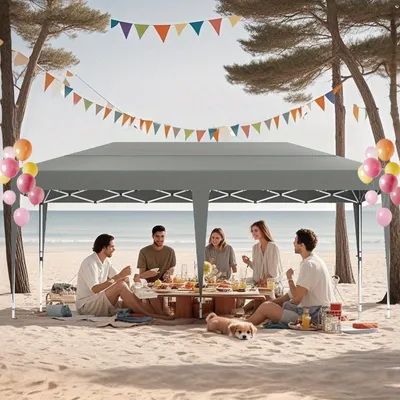 Zdjęcie produktu dla Namiot rozkładany - Namiot składany - Namiot targowy - Pawilon - Namiot - Szary - 3x6 metrów - Konstrukcja stalowa