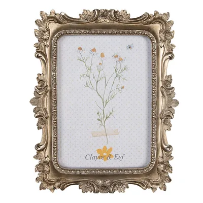 Produktbild von Clayre & Eef Bilderrahmen 10x15 cm Goldfarbig Kunststoff