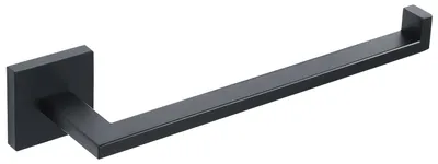 Image de Porte-serviettes en acier inoxydable 304 de 25 cm à fixer par perçage, barre à serviettes à un bras avec vis dissimulées, noir