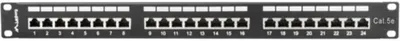 Produktbild von Lanberg PPS5-1024-B, RJ-45, Cat5, Cat5e, Schwarz, Metall, Rackeinbau, 1U