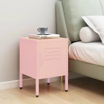 Obrázek produktu pro vidaXL Noční stolek růžový 35x35x51 cm Ocel