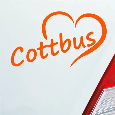 Produktbild von Auto Aufkleber Cottbus Herz Stadt City Liebe Love Heimat 12x8 cm Orange Sticker Heckscheibenaufkleber
