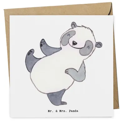 Produktbild von Mr. & Mrs. Panda Grußkarte Panda Kampfkunst - Weiß - Geschenk, Kampfsportarten, doppelkarte, faltkarte, Klappkarte, Selbstverteidigung, Glückwunschkarte, anlasskarte