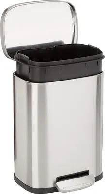 Produktbild von Amazon Basics Mülleimer, schmutzabweisend, rechteckig 5 l, 18,5 x 21,6 x 30 cm