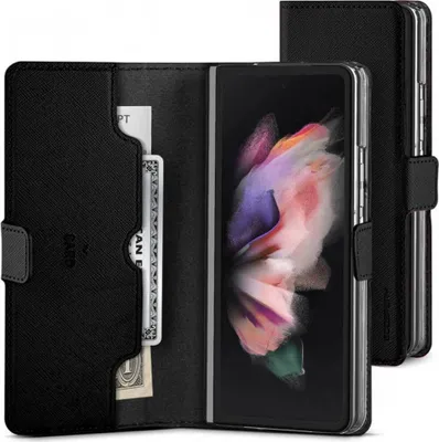 Image de Mercury, étui porte-monnaie magnétique Galaxy Z Fold 4 avec compartiment à monnaie, noir