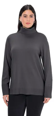 Productafbeelding van Ulla Popken dameskleding, grote maten, overmaten, plus size. Rolnecktrui, brede rand