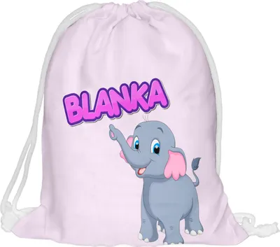 Produktbild von Kinder Turnbeutel mit Namen Beutel Fullprint Tasche Gymsac Jutebeutel Print Bag Fitness Rosa Elefant [010]