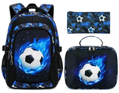 Produktbild von Schulrucksack Jungen Fußball Leicht Großes Fassungsvermögen Kinder ab 6 Jahren