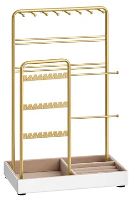 Obrázok produktu pre Držiak na šperky s kovovým rámom | Zlatá farba | 19,6 x 11,5 x 30,8 cm