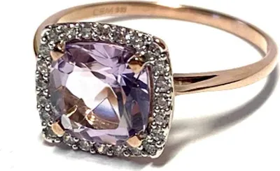 Produktbild von Rotgold Ring mit Amethyst und Zirkonia, 333/-  #58