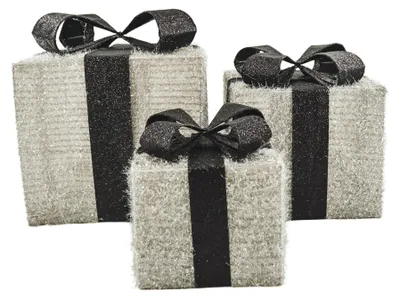 Produktbild von Weihnachtsdeko – Modell S3 – Polystyrol – Silber/Schwarz – 15/20/25 cm