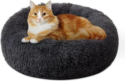 Produktbild von Famanu Katzenbett Faltbar - Weiches Kunstfell für Katzen und kleine Hunde