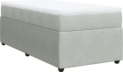Produktbild von vidaXL Boxspringbett mit Matratze Hellgrau 100x200 cm Samt