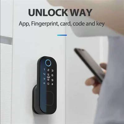 Image de Serrure intelligente à empreinte digitale, serrure à empreinte digitale, serrure de porte électronique à code numérique, serrure de porte intelligente, serrure de porte WiFi