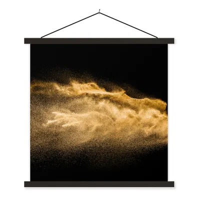 Produktbild von MuchoWow® Textilposter Sand - Gold - Schwarz - Luxus - Kunst 120x120 cm mit schwarzem Rahmen - Aufhängungsset