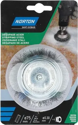 Image de Brosse pour perceuse, coupe-ondulations, acier 75 Norton - Norton