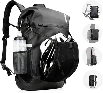 Produktbild von Silecomplaza Fahrradtasche, wasserdicht 22-25L mit Helmnetz & Laptopfach