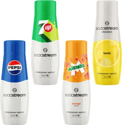 Immagine prodotto di SODASTREAM Pepsi + 7UP + Mirinda + Tonic Sirup per fontana di soda, 4 pezzi.