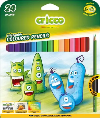 Zdjęcie produktu dla Kredki Cricco Trójkatne 24Kol A"6 5876
