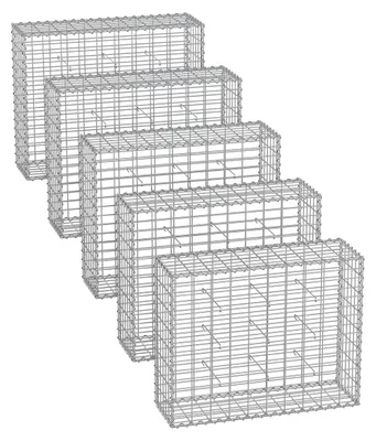 Immagine prodotto di Set di cesti a gabbia in acciaio zincato – 100 x 80 x 30 cm – resistente
