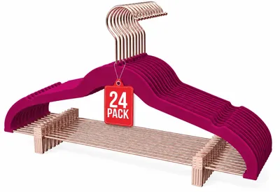 Imagen del producto de Percha de Terciopelo con Pinzas Bronce Morada Pack 24 COM-FORT HOUSE