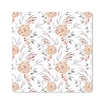 Produktbild von MuchoWow® Mauspad Mousepad Rosen - Gold - Blätter 30x30 cm - Mousepads - Maus Mat - Pad - Mausunterlage - Gaming