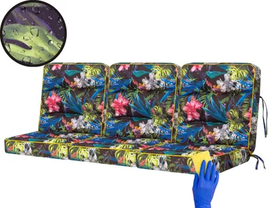 Produktbild von Schaukelkissen-Set "VENUS" – 3 Stück 60×110 cm | Bankkissen Garden Kissen Schaukelauflagen Bankauflagen Auflagen Kissen | HobbyGarden