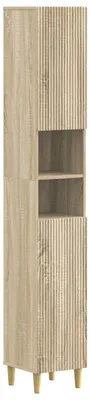 Image de Armoire de salle de bain avec étagère ouverte, modèle ARNHEM, finition chêne Sonoma